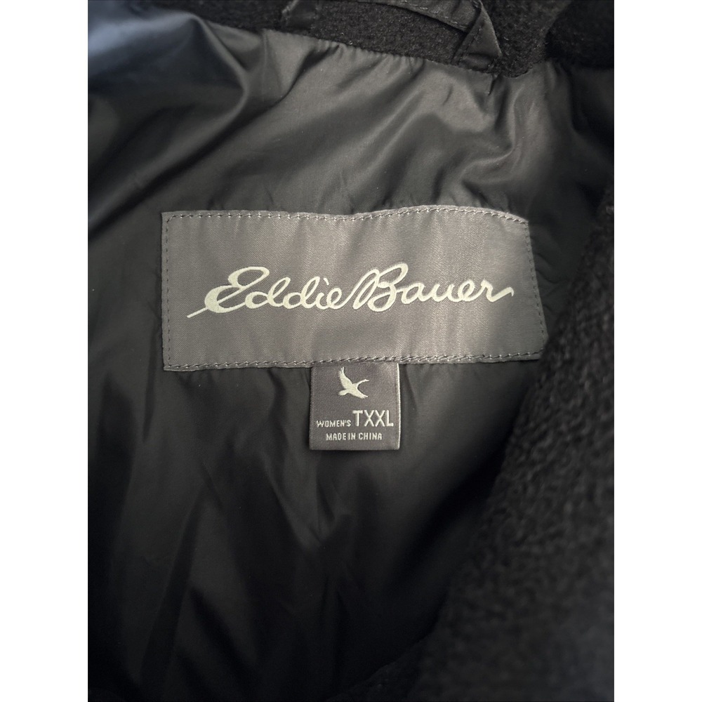 Eddie Bauer Long Down Full-Zip Parka Puffer Jacket Black Size TXXL Tall 2X - Picture 6 of 9
